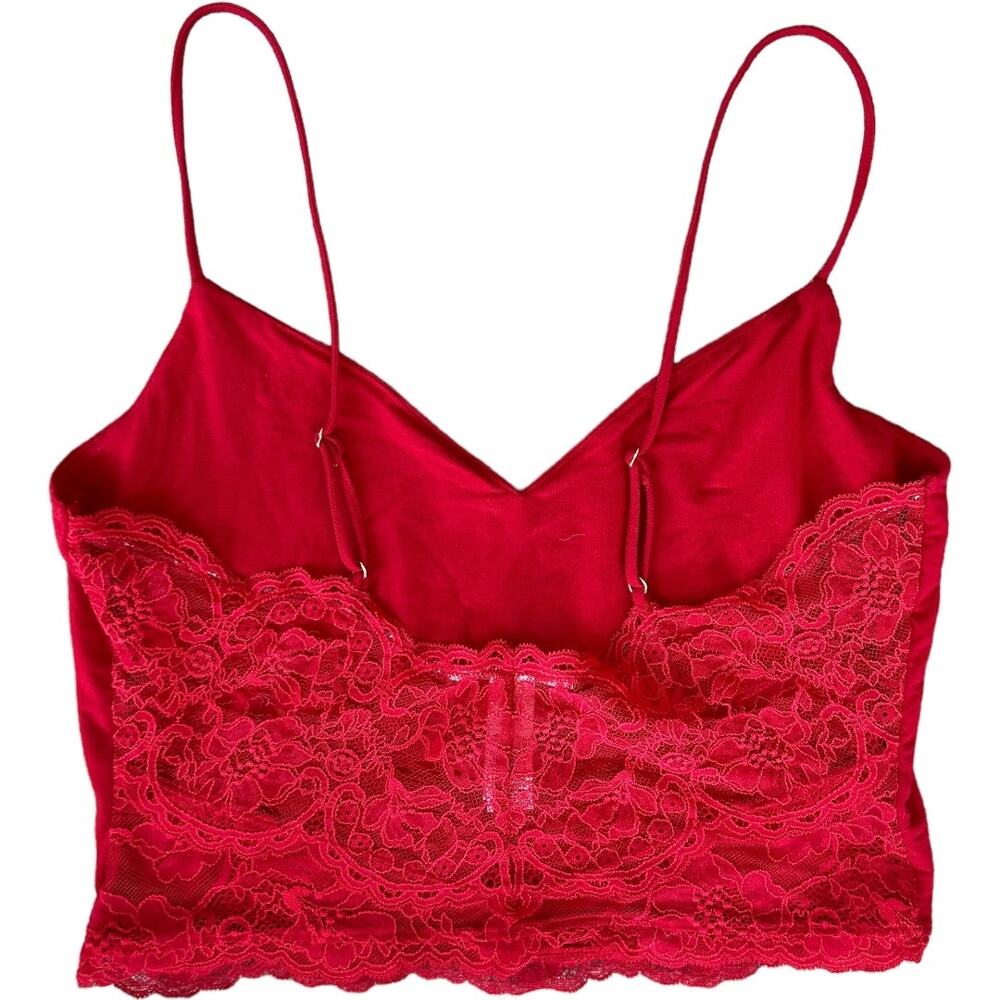 NWOT Victoria Secret Soft Cherry Red Sexy Lace Back Smooth Front Cami  Size Med